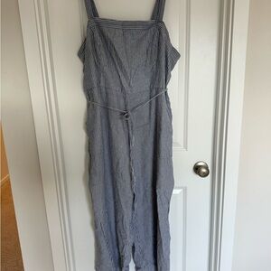 Old Navy Blue and White Striped Jumpsuit